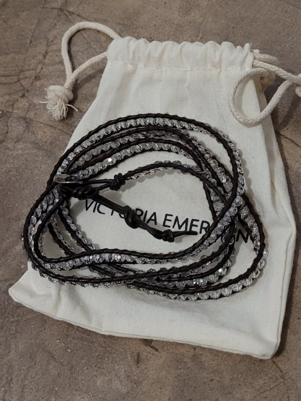 Victoria Emerson Clear Beaded Wrap Bracelet